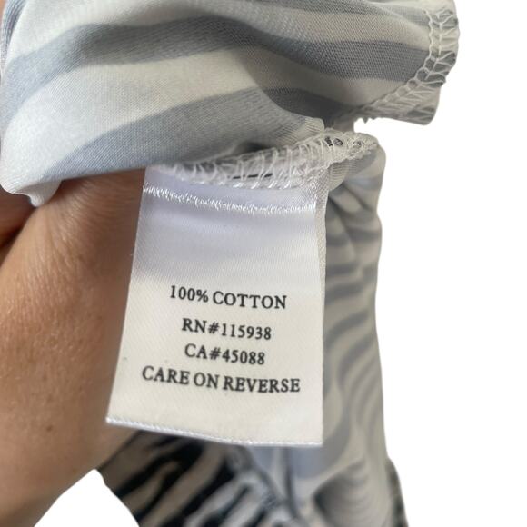 VRG GRL Animal Print Zebra Silky Pajama Set Shirt and Pants Wide Leg SIZE M - Picture 11 of 12